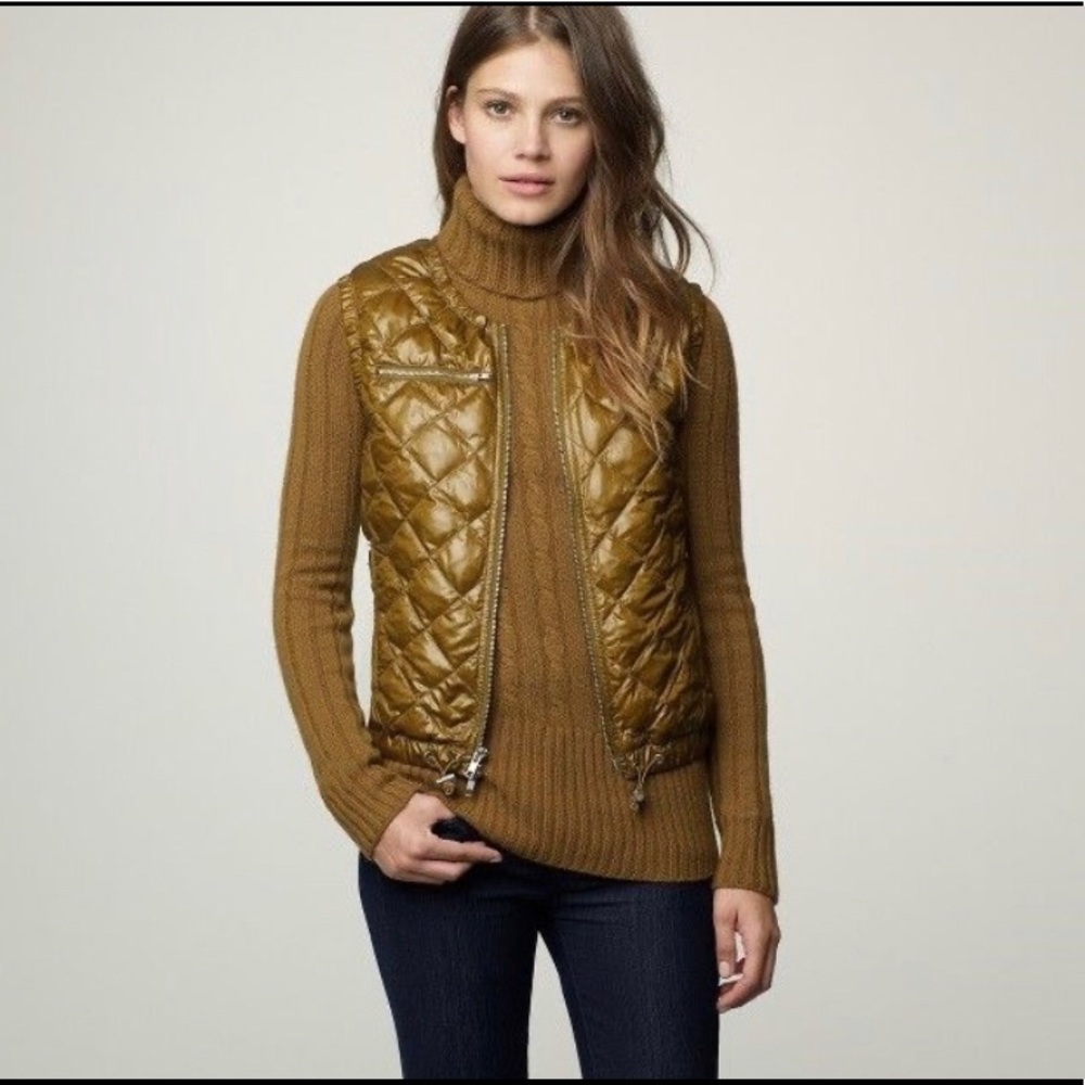 J crew mustard puffer vest